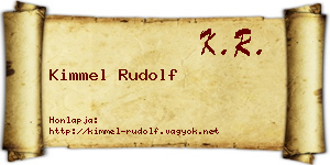 Kimmel Rudolf névjegykártya